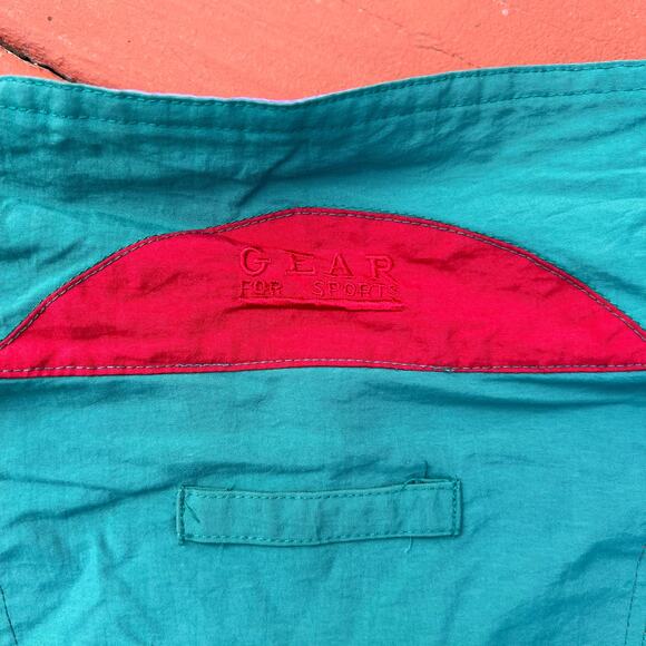 Vintage Woodstock Country Club Golf Windbreaker Anorak Pullover Jacket 90s Teal - Picture 9 of 12